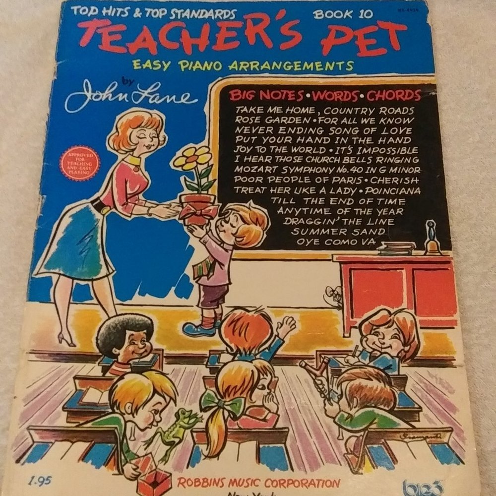 Extremely Rare, Antique Vintage 1971 sheet music Teacher's Pet Book 10